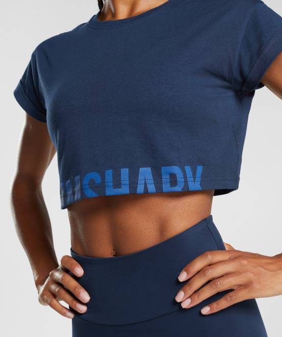 Marine Kleidung Gymshark Frauen Fraktions-Crop-Top 04P8487