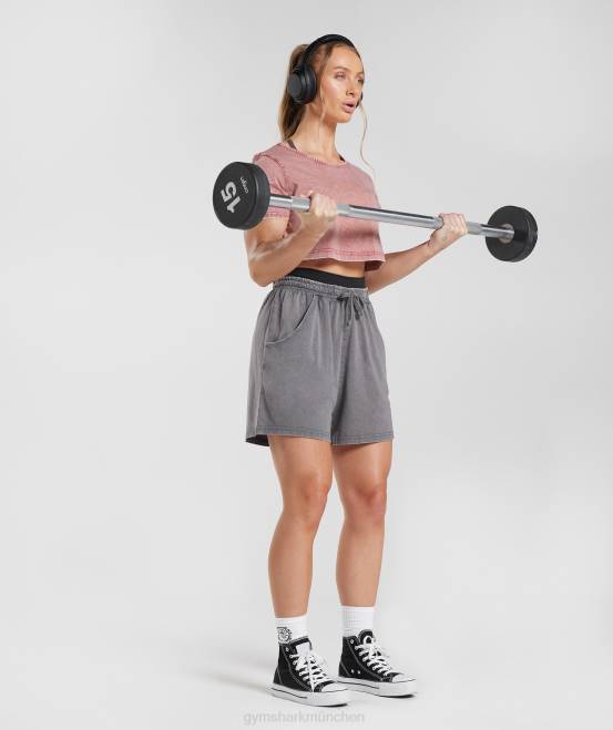 Terrakottarosa/Acid-Waschung Kleidung Gymshark Frauen Legacy-Crop-Top 04P8502