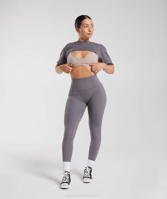 Titangrau (ausverkauft) Kleidung Gymshark Frauen Legacy-Achselzucken-Top 04P8494