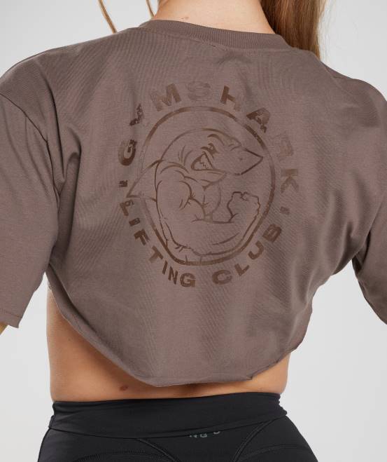 Trüffelbraun (ausverkauft) Kleidung Gymshark Frauen Legacy-Achselzucken-Top 04P8495