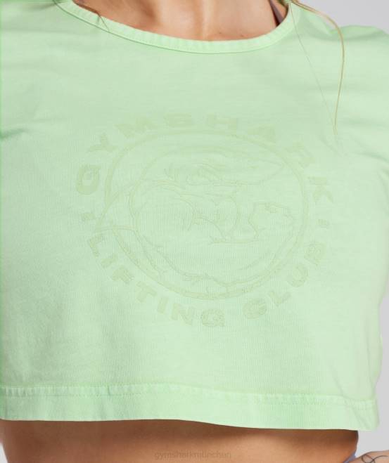 frisches Mintgrün/Acid-Waschung Kleidung Gymshark Frauen Legacy-Crop-Top 04P8503