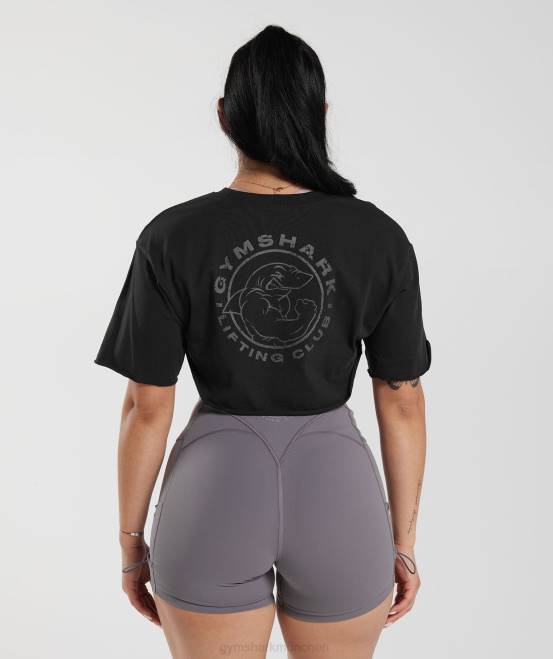 schwarz (ausverkauft) Kleidung Gymshark Frauen Legacy-Achselzucken-Top 04P8496