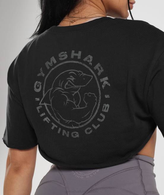 schwarz (ausverkauft) Kleidung Gymshark Frauen Legacy-Achselzucken-Top 04P8496