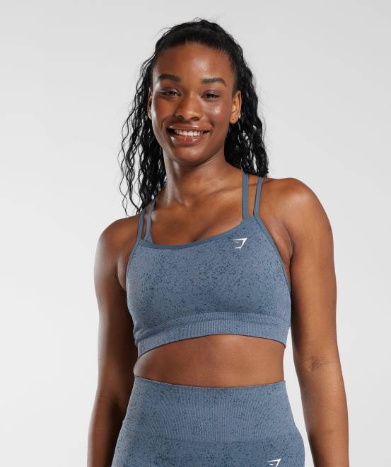 Abendblau Kleidung Gymshark Frauen Adapt Fleck nahtloser Sport-BH 04P8146
