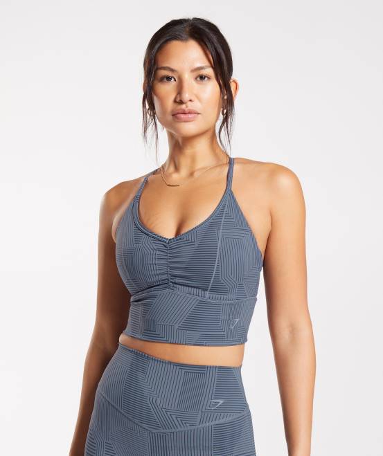 Abendblau Kleidung Gymshark Frauen Langer Sport-BH von Elevate 04P8182