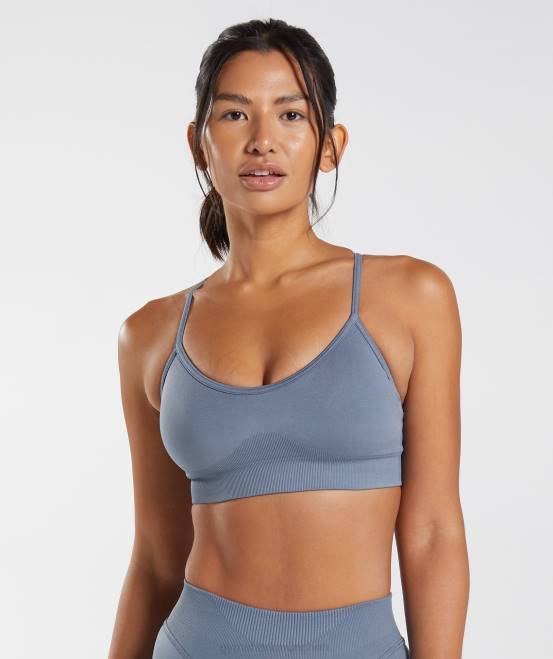 Abendblau Kleidung Gymshark Frauen Schweißnahtloser Sport-BH 04P8223