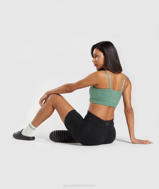 Blattgrün Kleidung Gymshark Frauen Whitney Wimpernstrick-Bandeau 04P8144