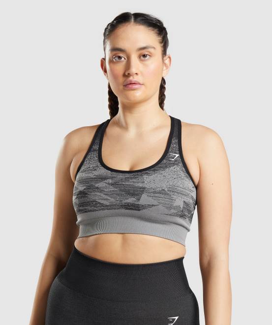 Dreieck | schwarzer Druck Kleidung Gymshark Frauen Adapt Ombre nahtloser Sport-BH 04P8198
