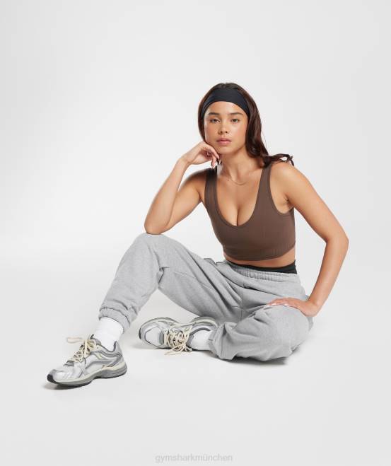 Eichenbraun Kleidung Gymshark Frauen Nahtloses Ruhetag-Bralette 04P8177