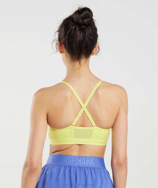Glühwürmchengrün Kleidung Gymshark Frauen Geraffter Trainings-Sport-BH 04P8220