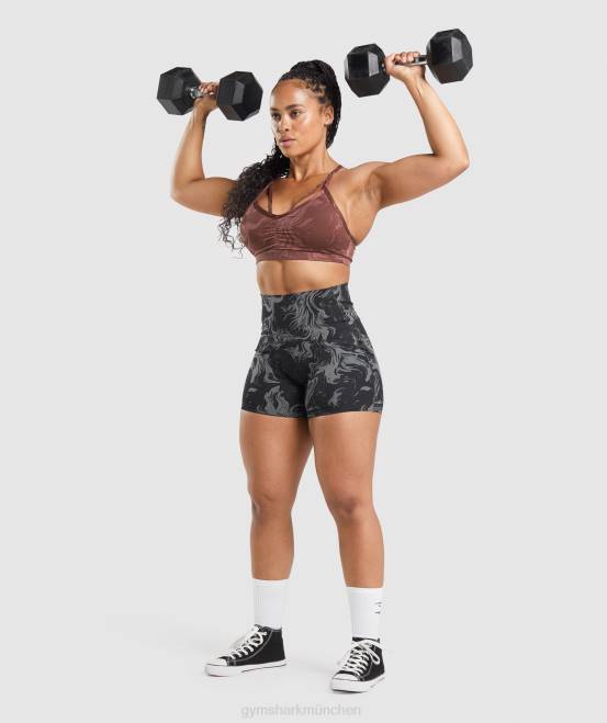 Kirschbrauner Druck Kleidung Gymshark Frauen GS Power Sport-BH 04P8221