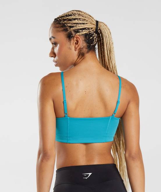 Kometenblau Kleidung Gymshark Frauen Bandeau-Sport-BH 04P8114