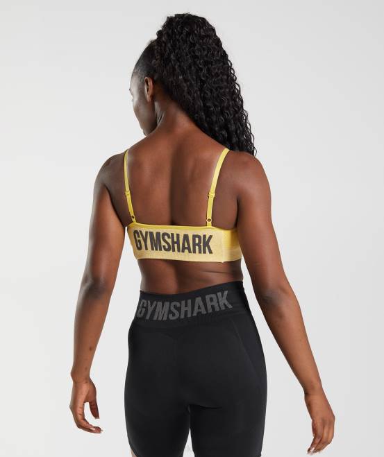 Medaillon gelb/weiß meliert Kleidung Gymshark Frauen Flex-Sport-BH mit Trägern 04P8181