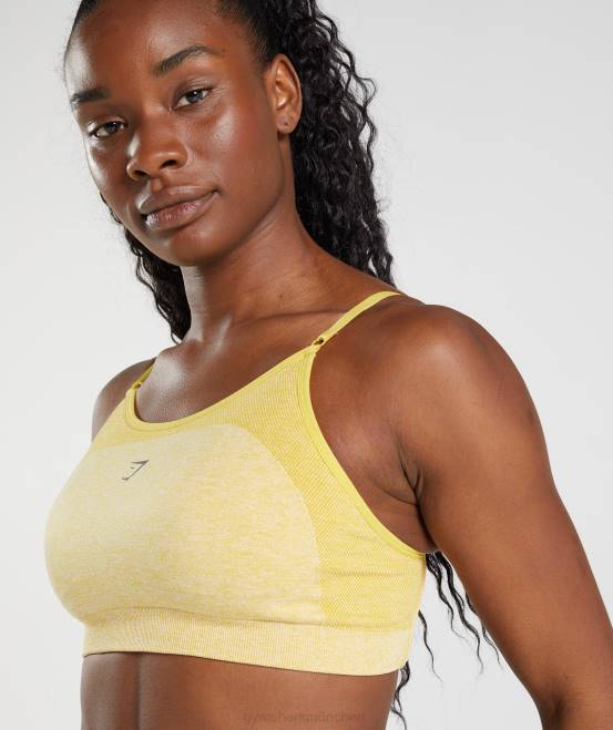 Medaillon gelb/weiß meliert Kleidung Gymshark Frauen Flex-Sport-BH mit Trägern 04P8181