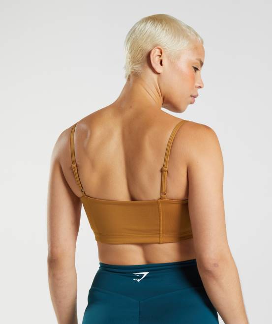 Muskatbraun Kleidung Gymshark Frauen Bandeau-Sport-BH 04P8180