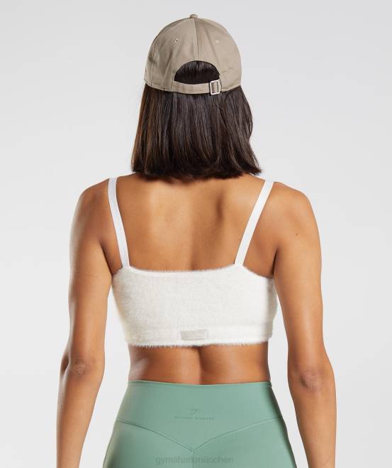 Oberlicht weiß Kleidung Gymshark Frauen Whitney Wimpernstrick-Bandeau 04P8165