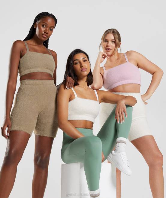 Oberlicht weiß Kleidung Gymshark Frauen Whitney Wimpernstrick-Bandeau 04P8165