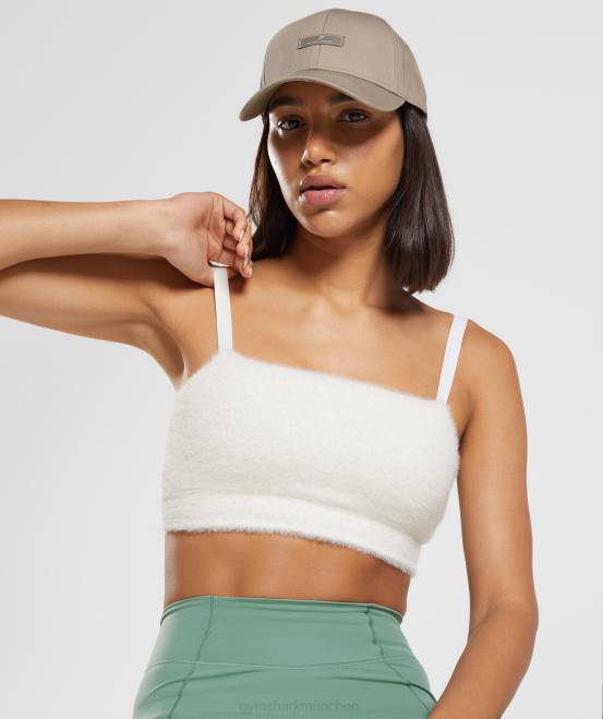 Oberlicht weiß Kleidung Gymshark Frauen Whitney Wimpernstrick-Bandeau 04P8165