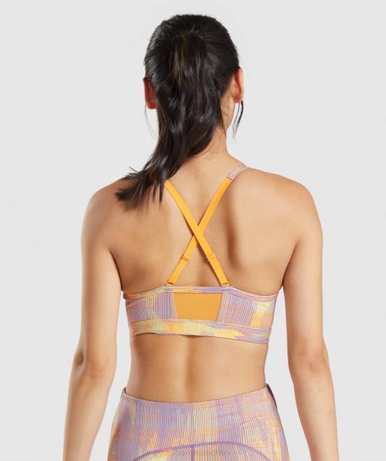 Orangefarbener Druck (ausverkauft) Kleidung Gymshark Frauen Sport-Sport-BH 04P8234