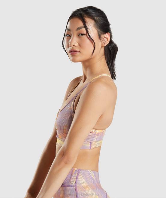 Orangefarbener Druck (ausverkauft) Kleidung Gymshark Frauen Sport-Sport-BH 04P8234