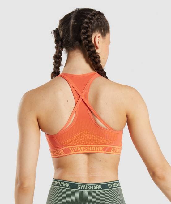 Papaya-Orange/Aprikose-Orange Kleidung Gymshark Frauen Apex nahtloser Sport-BH 04P8219