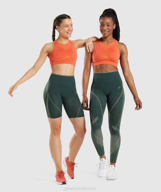Papaya-Orange/Aprikose-Orange Kleidung Gymshark Frauen Apex nahtloser Sport-BH 04P8219