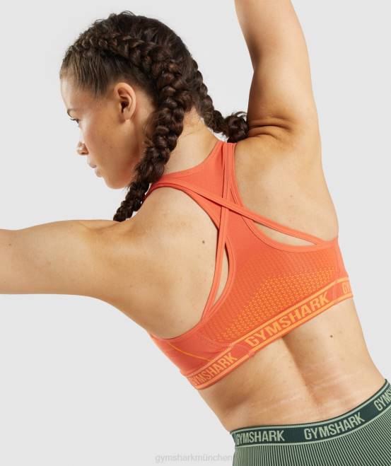 Papaya-Orange/Aprikose-Orange Kleidung Gymshark Frauen Apex nahtloser Sport-BH 04P8219