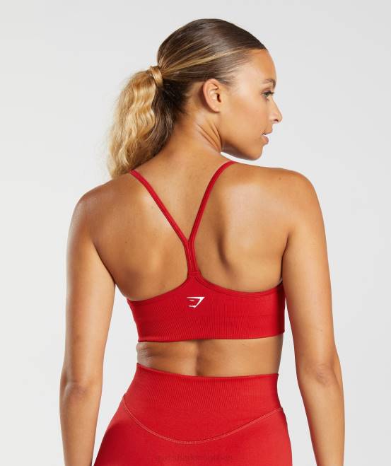 Salsa-Rot Kleidung Gymshark Frauen Schweißnahtloser Sport-BH 04P8216