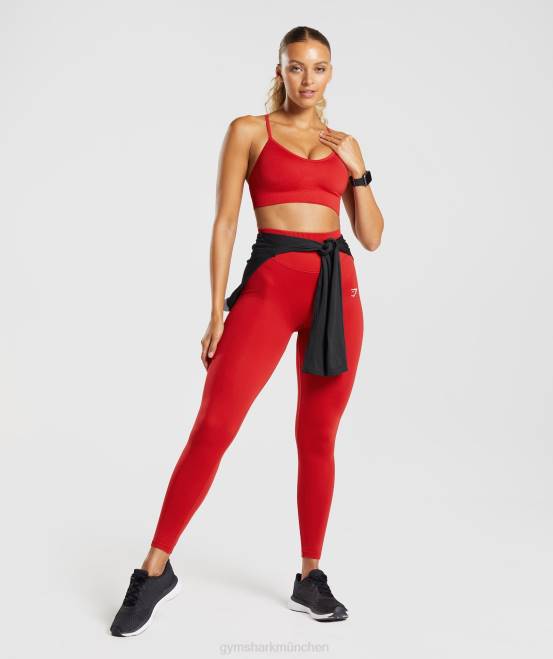 Salsa-Rot Kleidung Gymshark Frauen Schweißnahtloser Sport-BH 04P8216