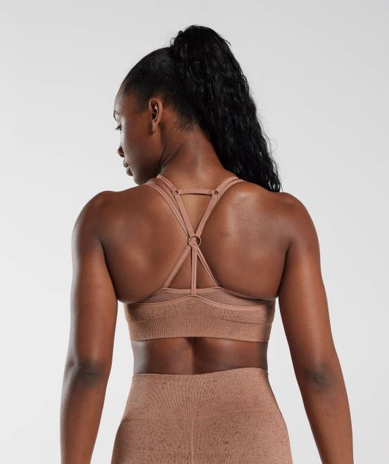 Sandsteinbraun Kleidung Gymshark Frauen Adapt Fleck nahtloser Sport-BH 04P8183