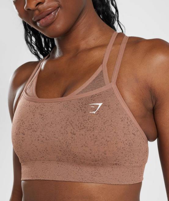 Sandsteinbraun Kleidung Gymshark Frauen Adapt Fleck nahtloser Sport-BH 04P8183