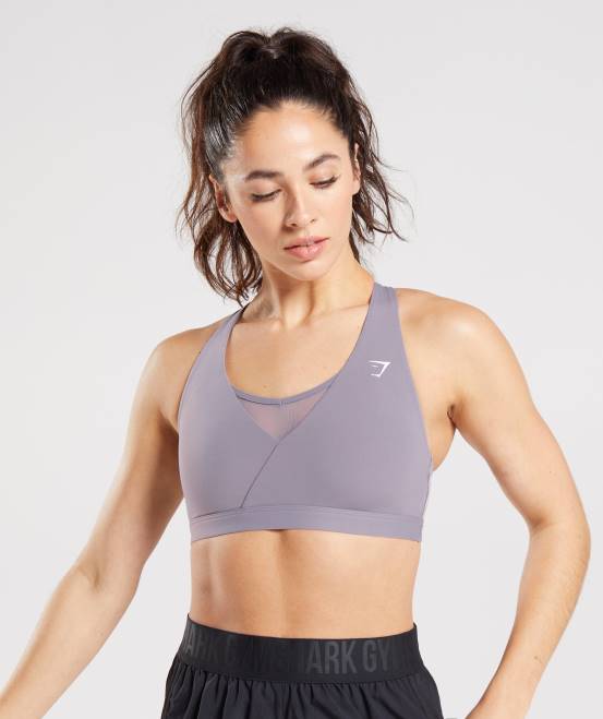 Schieferlavendel Kleidung Gymshark Frauen Crossover-Sport-BH 04P8140