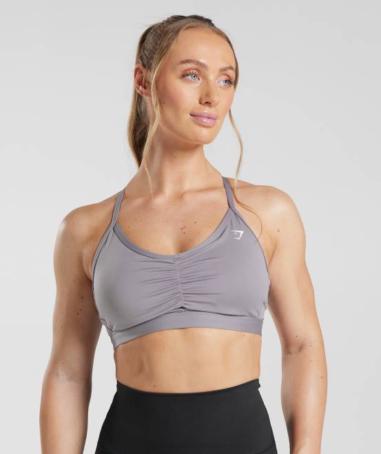 Schieferlavendel Kleidung Gymshark Frauen geraffter Sport-BH 04P8124