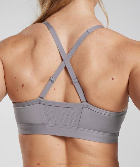 Schieferlavendel Kleidung Gymshark Frauen geraffter Sport-BH 04P8124