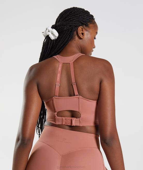 Schlucht rot Kleidung Gymshark Frauen Whitney Longline-BH 04P8201