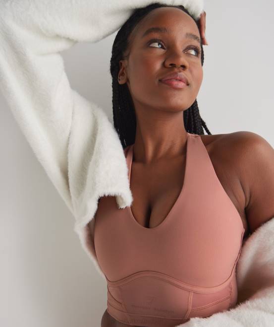 Schlucht rot Kleidung Gymshark Frauen Whitney Longline-BH 04P8201