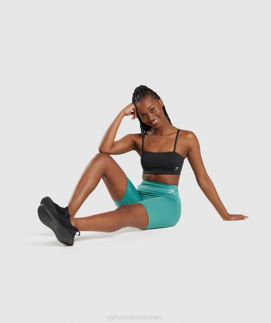 Schwarz Kleidung Gymshark Frauen Bandeau-Sport-BH 04P8159