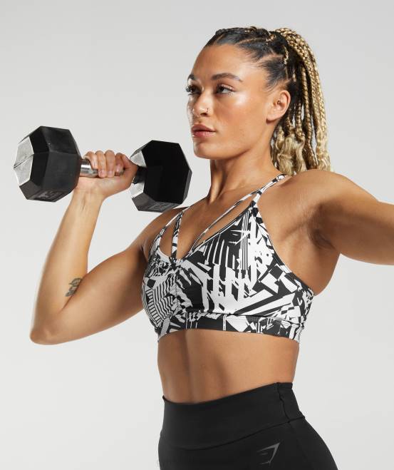 Schwarz Kleidung Gymshark Frauen GS Power Sport-BH 04P8158