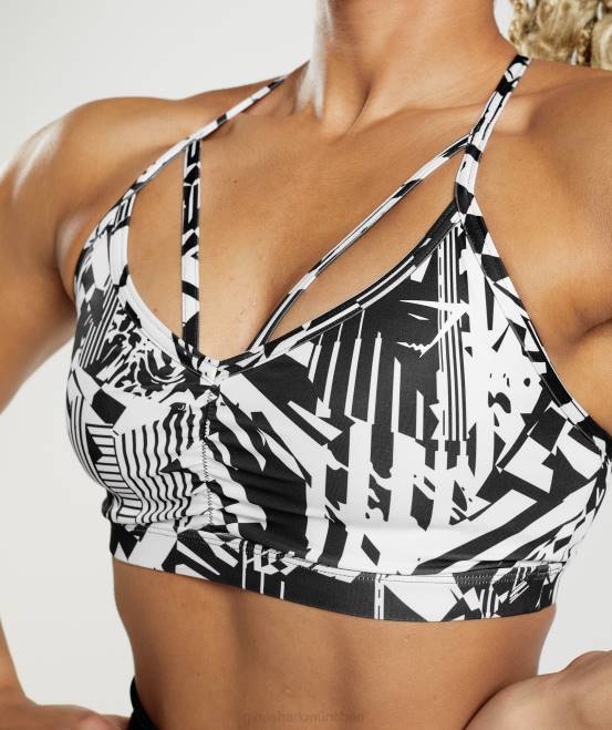 Schwarz Kleidung Gymshark Frauen GS Power Sport-BH 04P8158