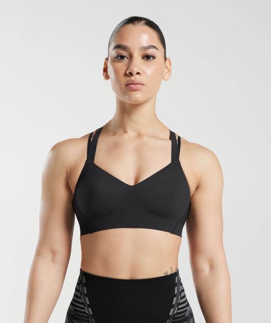 Schwarz Kleidung Gymshark Frauen grenzenloser Sport-BH 04P8115