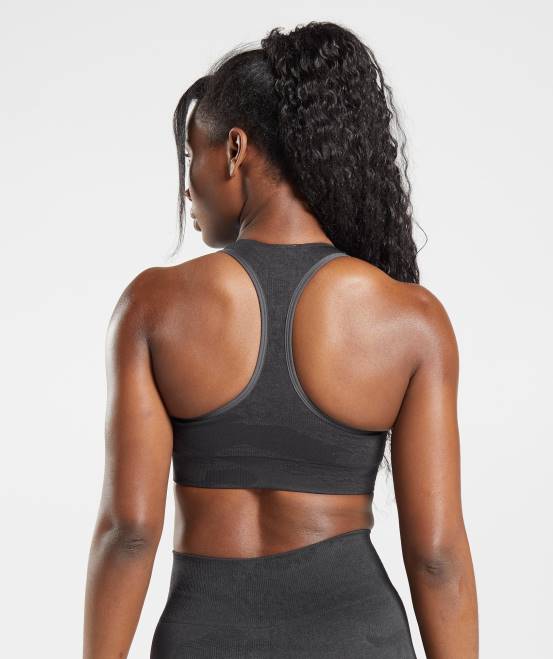 Schwarz/Onyxgrau Kleidung Gymshark Frauen Adapt Camo nahtloser Sport-BH 04P8138