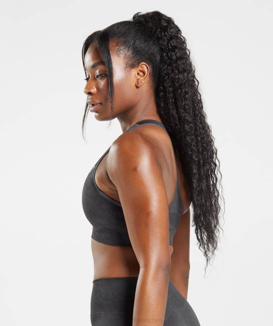 Schwarz/Onyxgrau Kleidung Gymshark Frauen Adapt Camo nahtloser Sport-BH 04P8138