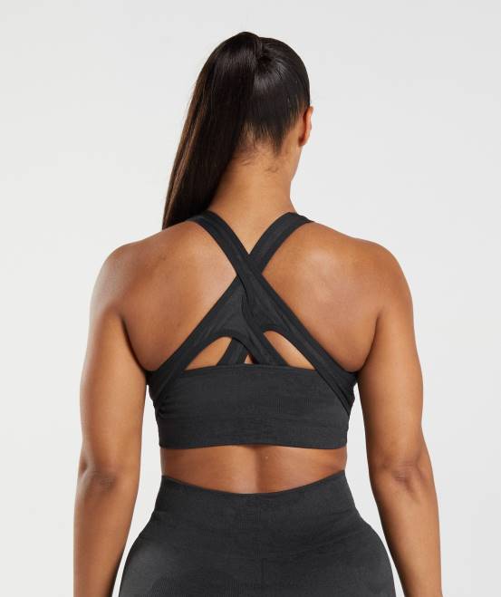 Schwarz/Onyxgrau Kleidung Gymshark Frauen Adapt Camo nahtloser Sport-BH 04P8192