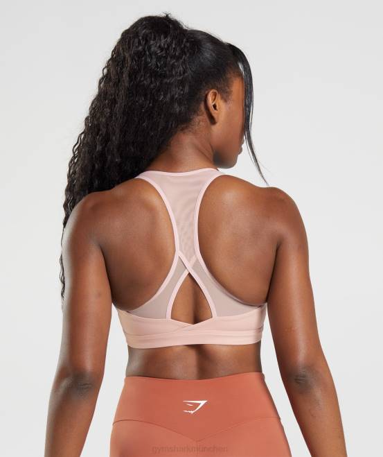 Skandi-Rosa Kleidung Gymshark Frauen Crossover-Sport-BH 04P8156