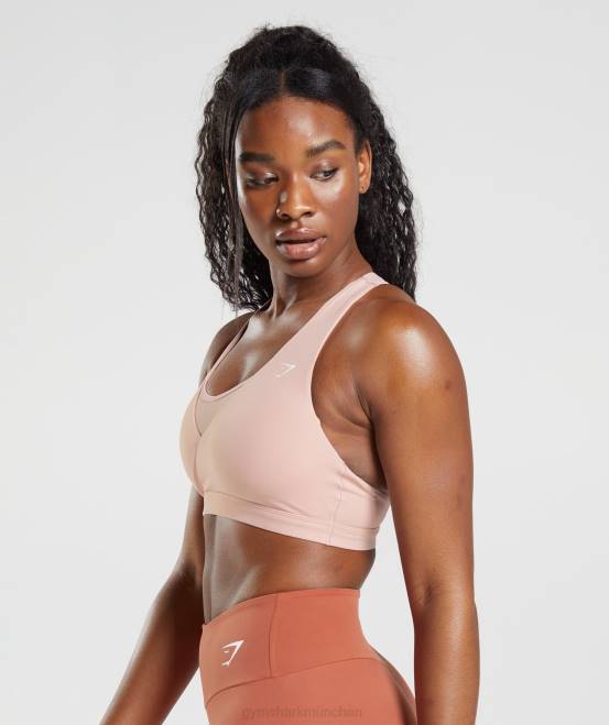 Skandi-Rosa Kleidung Gymshark Frauen Crossover-Sport-BH 04P8156
