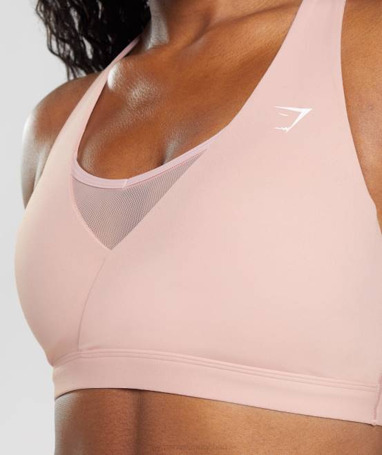 Skandi-Rosa Kleidung Gymshark Frauen Crossover-Sport-BH 04P8156