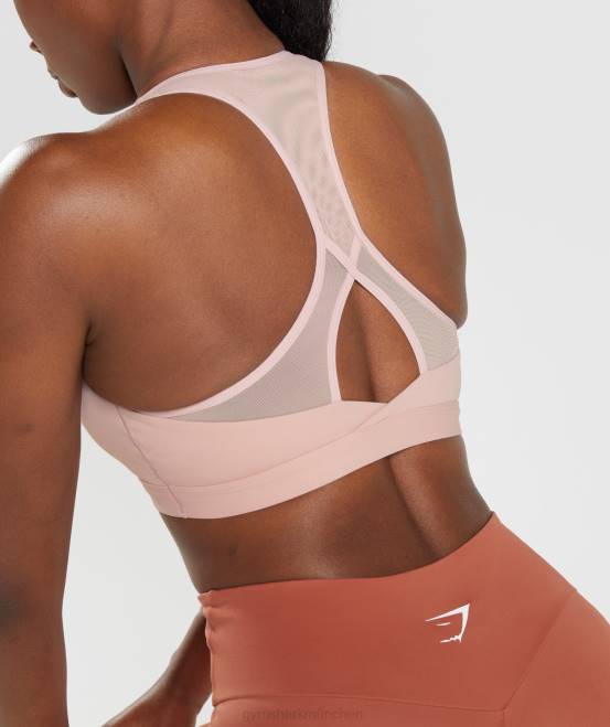 Skandi-Rosa Kleidung Gymshark Frauen Crossover-Sport-BH 04P8156