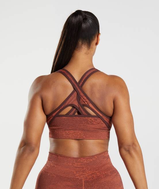 Sturmrot/Kirschbraun Kleidung Gymshark Frauen Adapt Camo nahtloser Sport-BH 04P8161