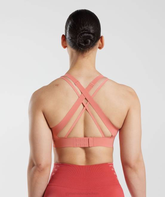 Terrakottarosa Kleidung Gymshark Frauen grenzenloser Sport-BH 04P8134