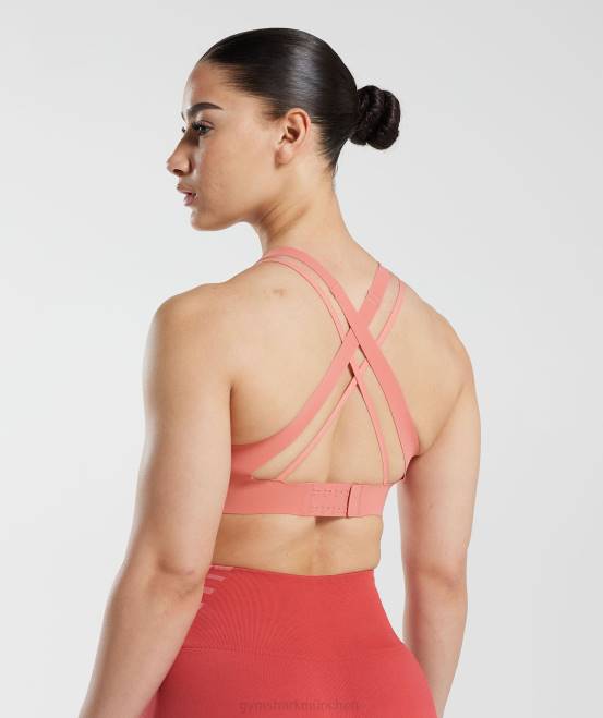 Terrakottarosa Kleidung Gymshark Frauen grenzenloser Sport-BH 04P8134